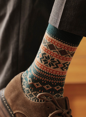 抗菌防臭双针男复古纯棉中筒袜阿美咔叽机能高帮商务长袜秋冬潮袜