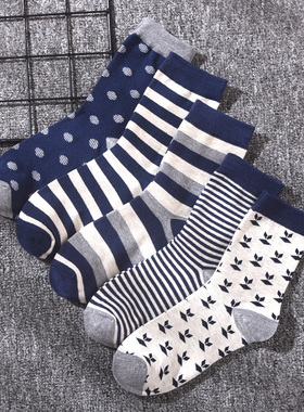 英伦风男士中筒袜子网红ins潮流个性潮袜夏季薄纯棉条纹商务长袜