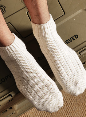 港风日系简约百搭纯色低帮短袜男生青少年粗线粗针织短筒运动袜潮