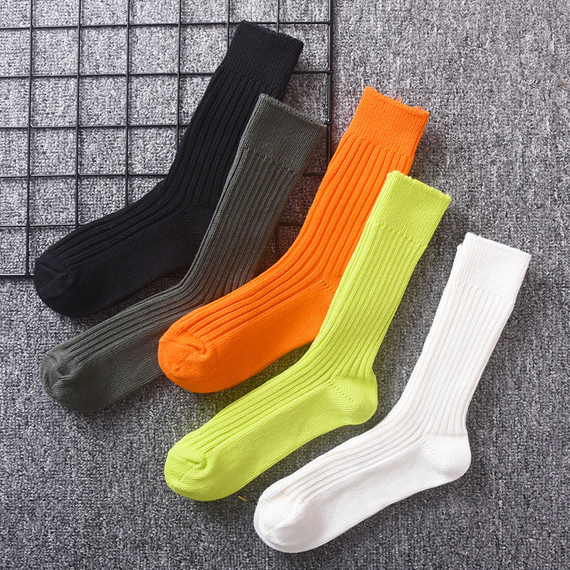 男女粗线毛线袜子秋冬加厚潮流长筒袜网红ins复古高帮长袜中筒袜