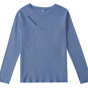 RM23831#长袖t恤女秋季宽松刺绣纯棉2023年新款女装竹节棉内搭上衣打底衫