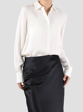 轻奢桑蚕丝大P高货简约重磅重乔上衣时尚精品长袖衬衣