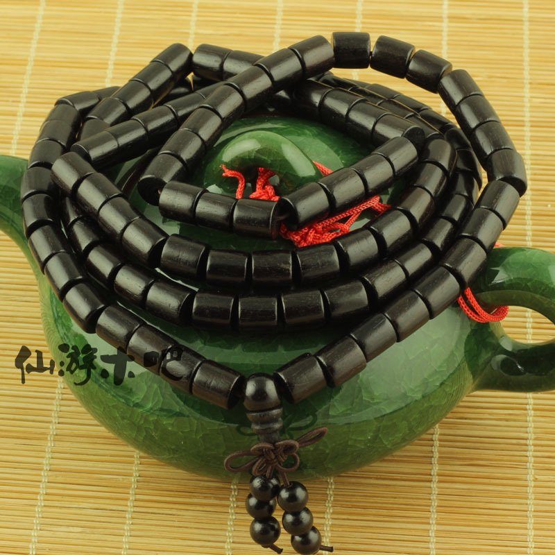 印尼黑檀桶紫光乌木配件男手链