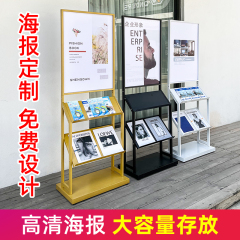 彩页宣传单架子展示架报纸架移动杂志架报刊架资料展架落地海报架