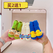 婴儿袜子春秋纯棉儿童短袜0 3月新生儿0 1岁男宝宝中筒秋冬防滑