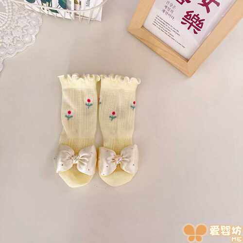 不勒腿松口中筒纯棉婴儿袜子春秋