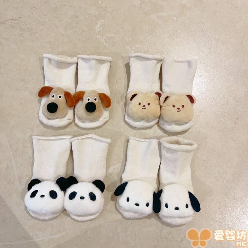 新生儿小熊宝宝加厚毛巾圈袜