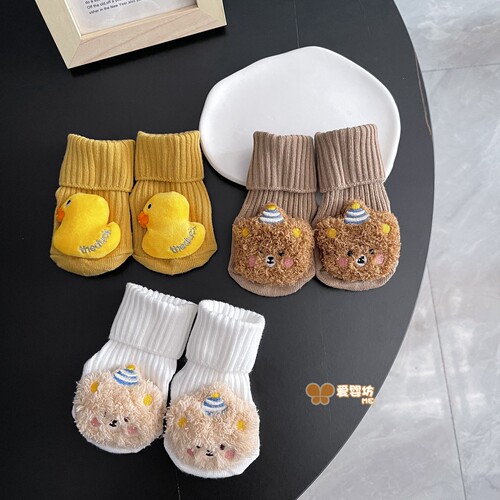 可爱立体公仔婴儿袜子春秋纯棉