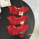 婴儿红色喜庆花瓣口水巾纯棉防水防吐奶围嘴秋冬宝宝围兜吃饭围脖
