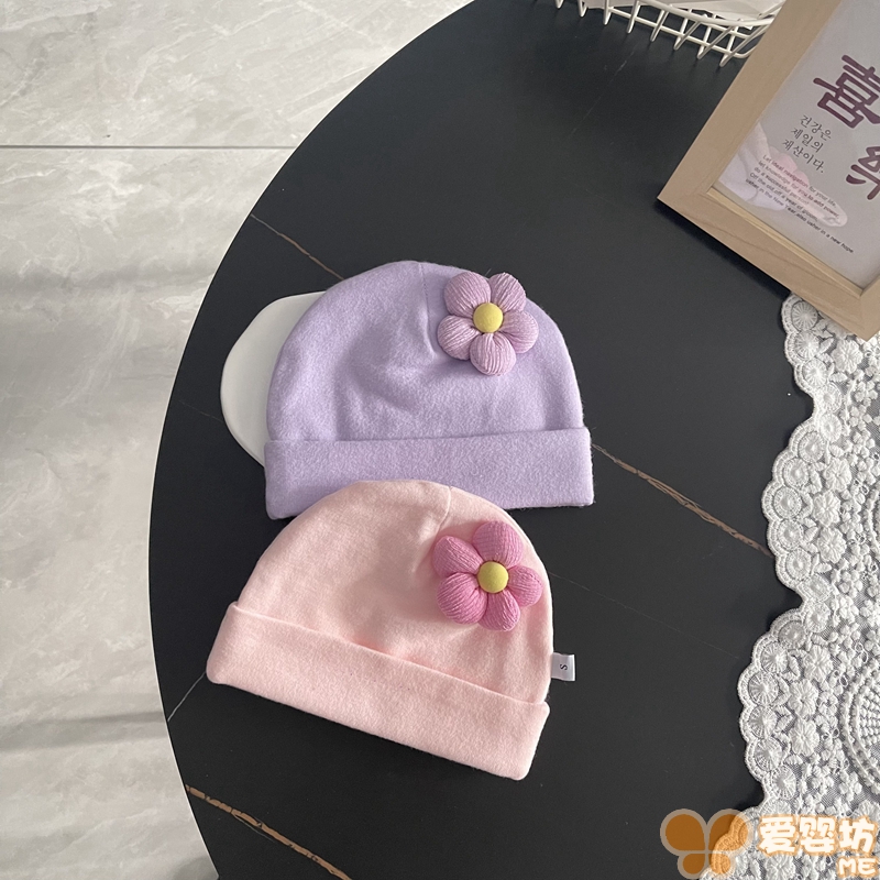 秋冬超萌新生婴儿柔软针织胎帽