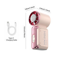 Portable Handheld Mini Fan with LED Display USB Rechargeable thumbnail 7