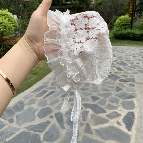 蕾丝花边公主帽花边宝宝女童帽子