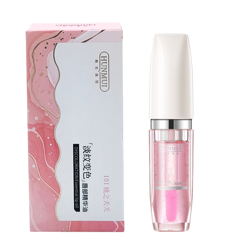 韩伦美羽淡纹变色唇部精华油 逃之夭夭赤霞橘光唇膏清爽不粘唇彩