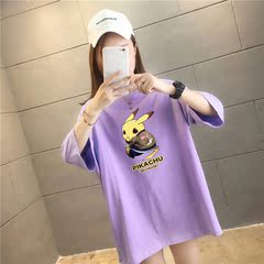 5個顏色夏季胖MM200斤加大碼中長款26支純棉韓版短袖t恤女