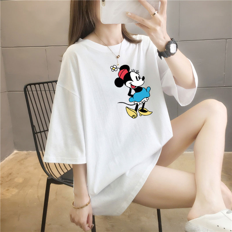 5 colors summer fat mm200kg plus medium length cotton Korean Short Sleeve T-Shirt