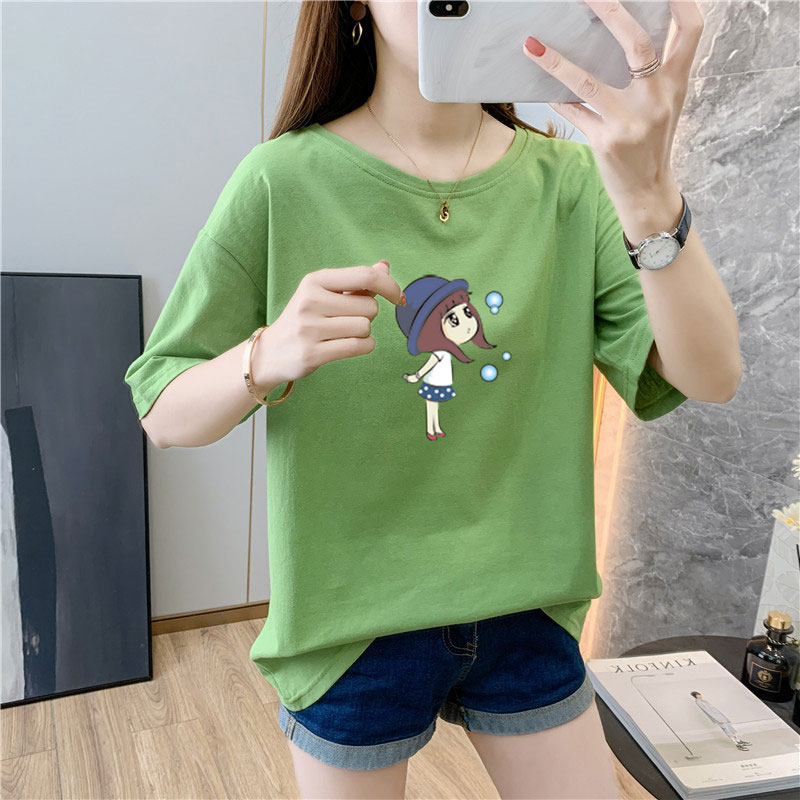 White cotton short sleeve t-shirt female 9 colors new summer T-shirt net red ins super fire top