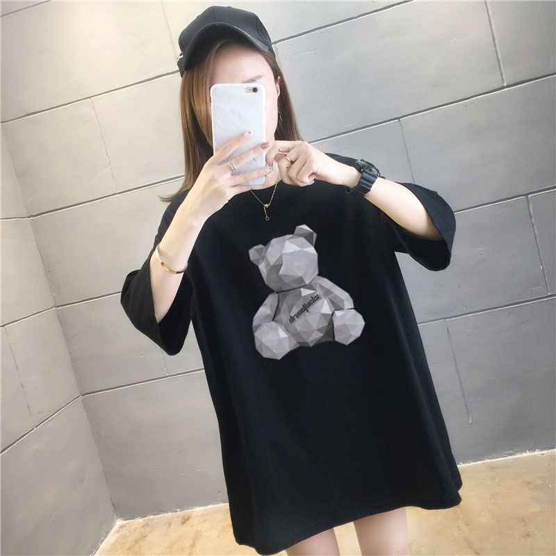 5 colors summer fat mm200kg plus size medium length 26pcs cotton Korean Short Sleeve T-Shirt