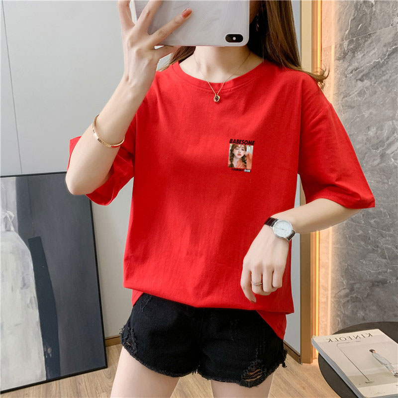 白色純棉短袖t恤女9個色新款夏季體恤網紅ins超火上衣