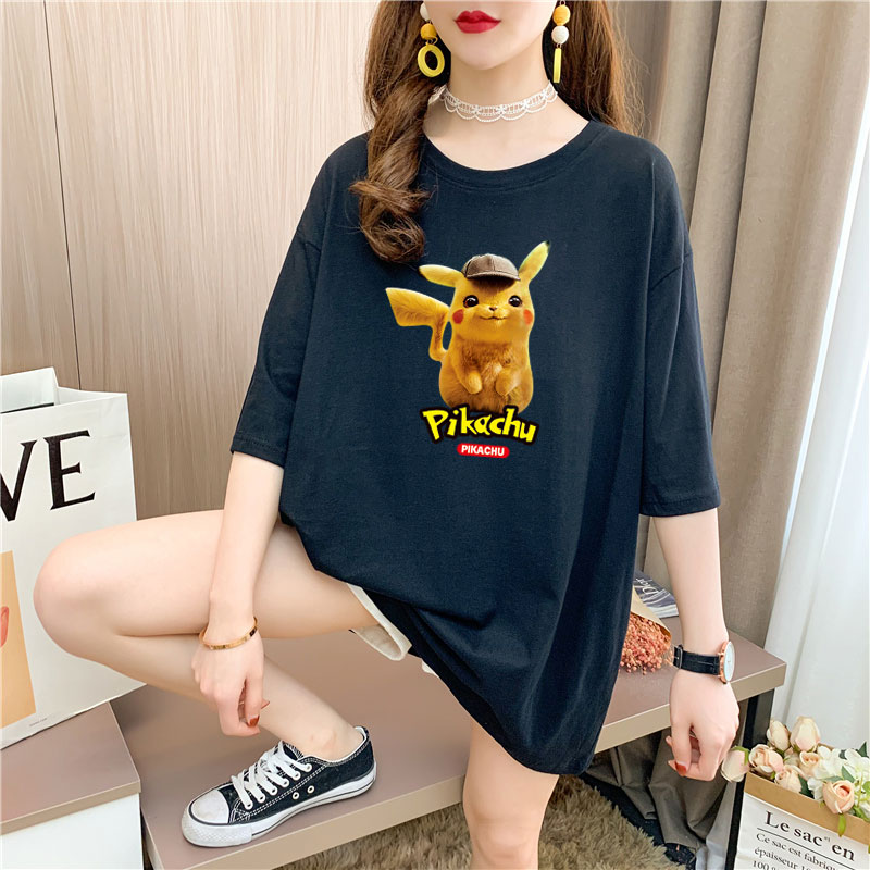 Real shooting 26 pieces of pure cotton medium length loose oversize summer clothes 9 colors Korean Short Sleeve T-shirt for women