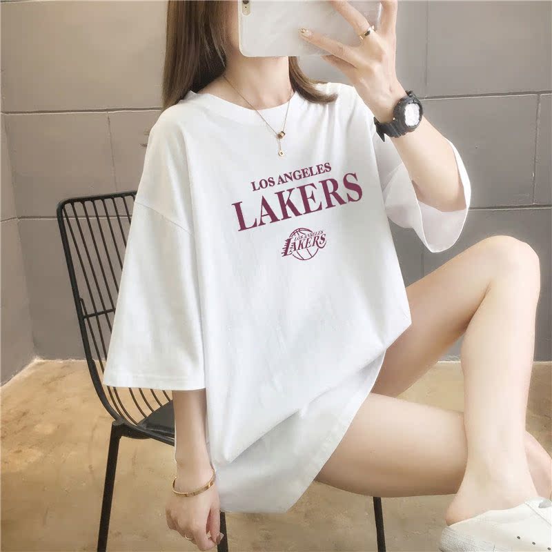 05 colors summer fat mm200kg plus medium length cotton Korean Short Sleeve T-Shirt