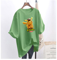 5 colors summer fat mm200kg plus medium length cotton Korean Short Sleeve T-Shirt