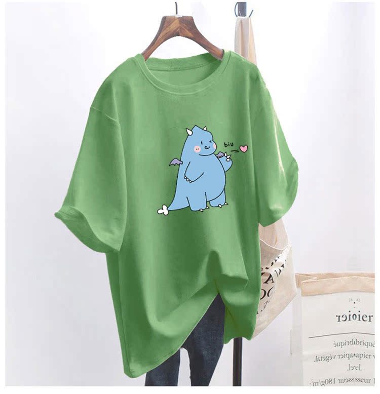 5 colors summer fat mm200kg plus size medium length 26pcs cotton Korean Short Sleeve T-Shirt