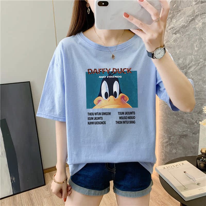 White cotton short sleeve t-shirt female 9 colors new summer T-shirt net red ins super fire top