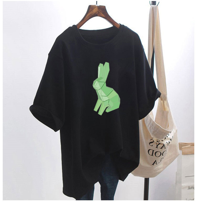 5 colors summer fat mm loose large medium length 26 thread cotton Korean Short Sleeve T-Shirt