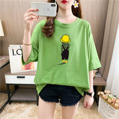 Real shooting 26 pieces of pure cotton medium length loose oversize summer clothes 9 colors Korean Short Sleeve T-shirt for women