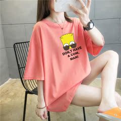 5個顏色夏季胖MM200斤加大碼中長款純棉韓版短袖t恤女