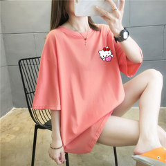 5 colors summer fat mm200kg plus size medium length 26pcs cotton Korean Short Sleeve T-Shirt