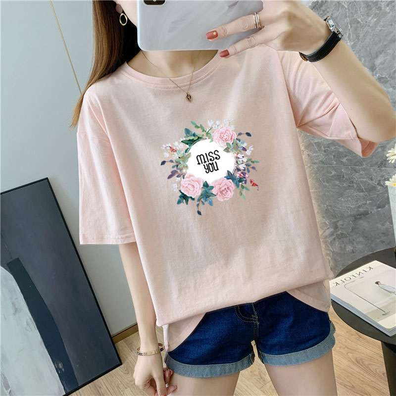 White cotton short sleeve t-shirt female 9 colors new summer T-shirt net red ins super fire top