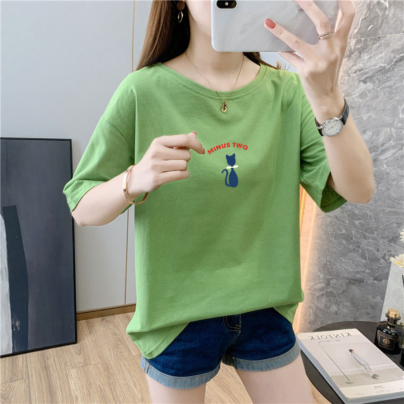 White cotton short sleeve t-shirt female 9 colors new summer T-shirt net red ins super fire top