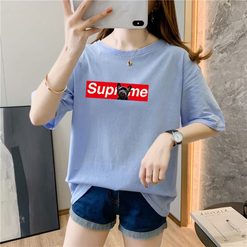 White cotton short sleeve t-shirt female 9 colors new summer T-shirt net red ins super fire top