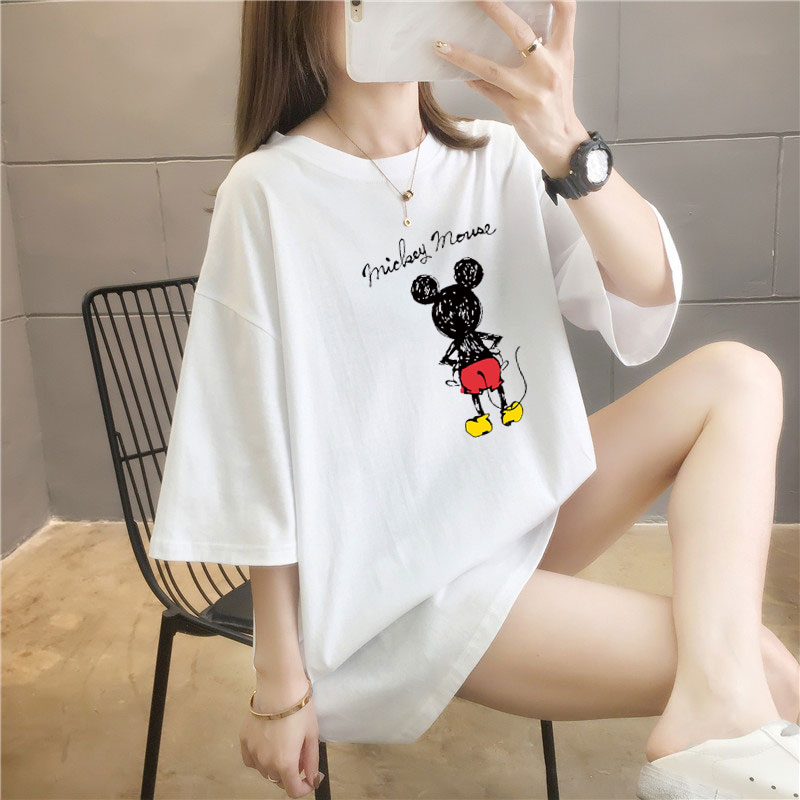 5 colors summer fat mm200kg plus size medium length 26pcs cotton Korean Short Sleeve T-Shirt