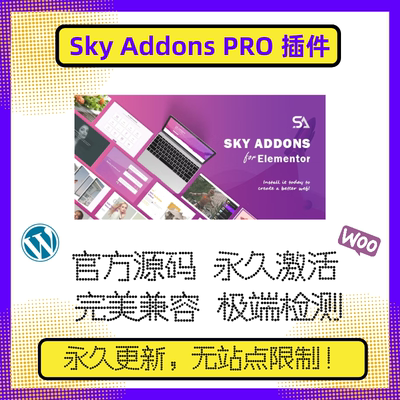 Sky Addons Pro 插件 Elementor 扩展插件 WP手风琴插件 多功能
