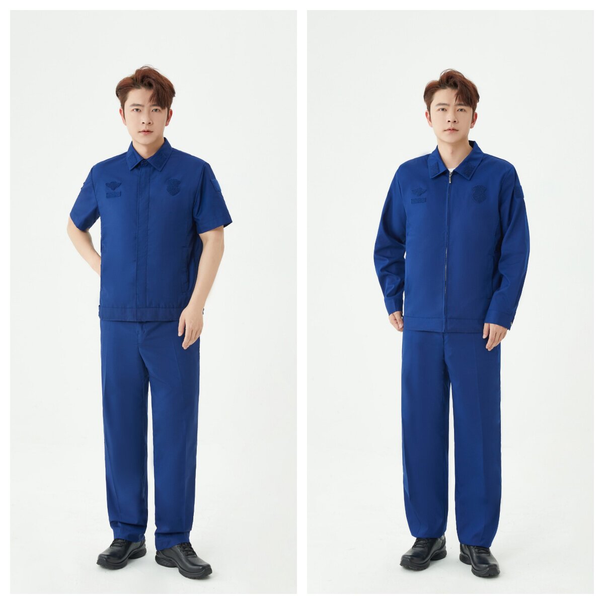 新款蓝色备勤服套装男夏季长袖工作服春秋工装备勤服冬季工装制服