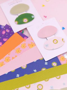 easymaker手工diy材料ins蝴蝶结发夹撞色发饰花朵儿童边夹ig设计