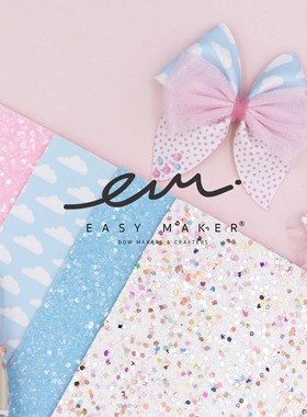 easymaker推荐闪布发夹手作diy 材料发饰配件ins蝴蝶结儿童发卡ig