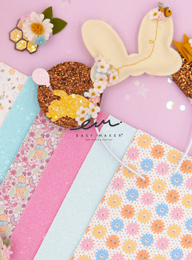 easymaker出口闪布DIY手工发夹布料蝴蝶结小熊发夹IG儿童发饰宝宝