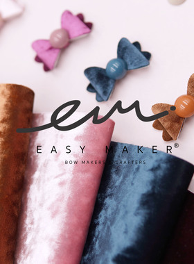easymaker出口闪布发饰材料制作儿童发夹手工diy边夹ins蝴蝶结ig
