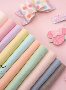 easymaker英国毛毡手工DIY发夹羊毛布组合彩虹色小熊发箍儿童发夹