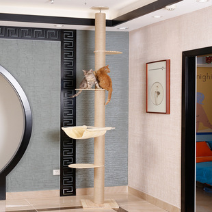 时尚宠物猫爬架通天柱剑麻猫窝免打孔PVC猫树一体顶天立地猫爬架