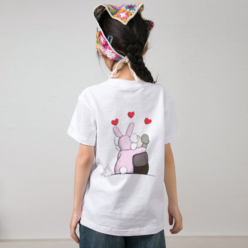 kaws爱心 透气印花夏季全棉短袖T恤男女幼儿园儿童装宝宝Warhol