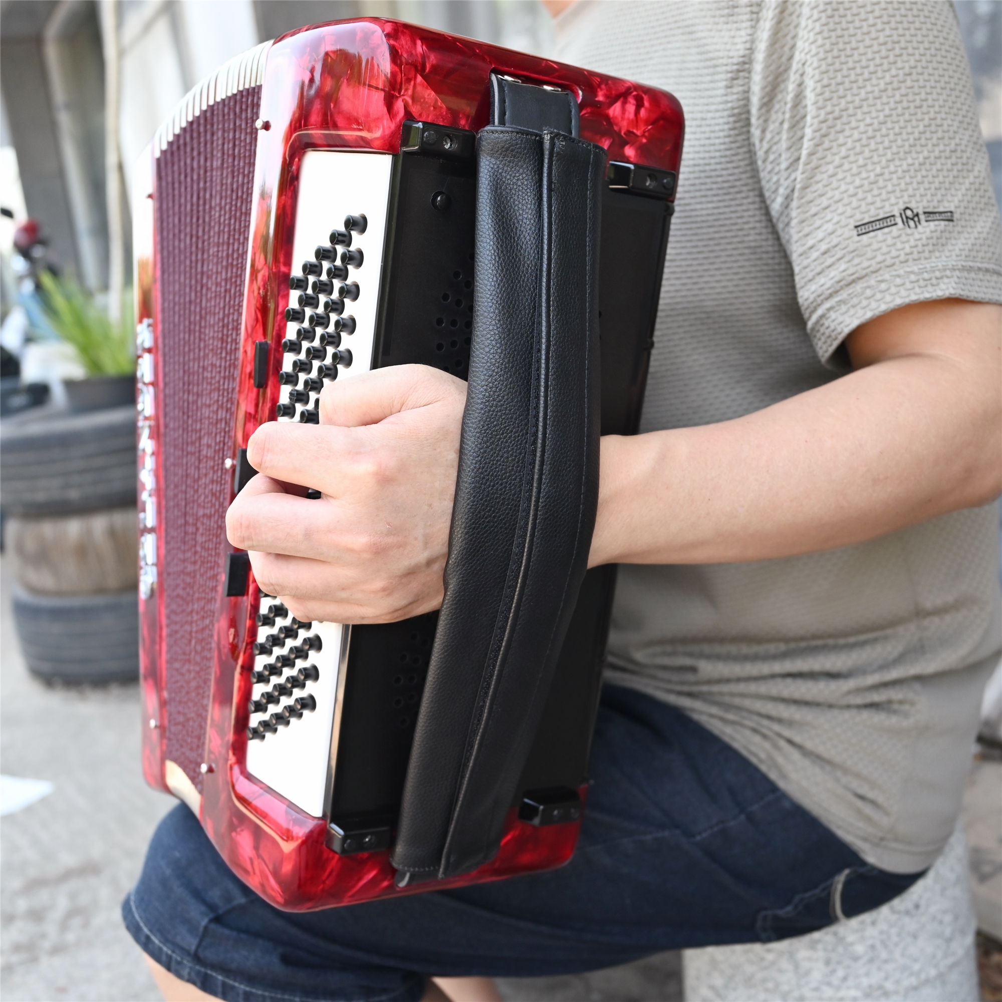 手风琴专用左手腕带套舒适丝滑