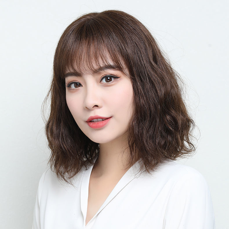 假发女中长发时尚个性玉米烫透气羊毛卷短发造型女士假发中发真发