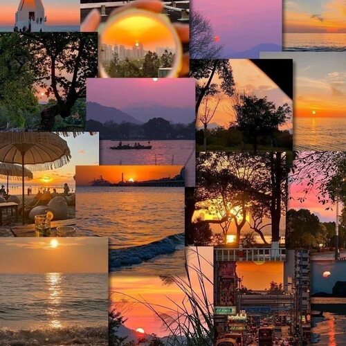 治愈系风景素材卡点唯美日系天空黄昏夕阳海风景卡点高清视频素材
