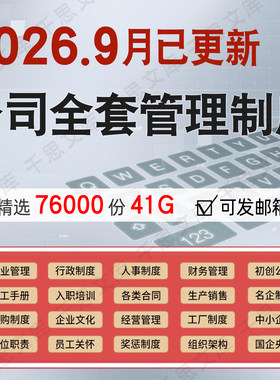 2026公司全套管理制度规章模板