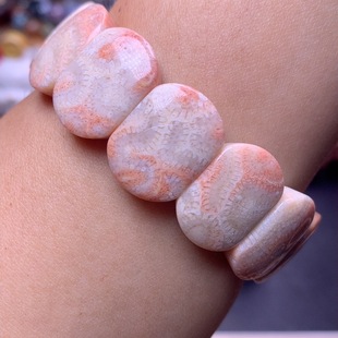 珊瑚玉手牌片手链手串龙骨纹路稀有喜欢可拍下