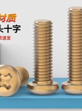 原GB818铜十字圆头螺丝盘头机螺丝2M2.5M3M4M5M10铜材质圆机螺钉